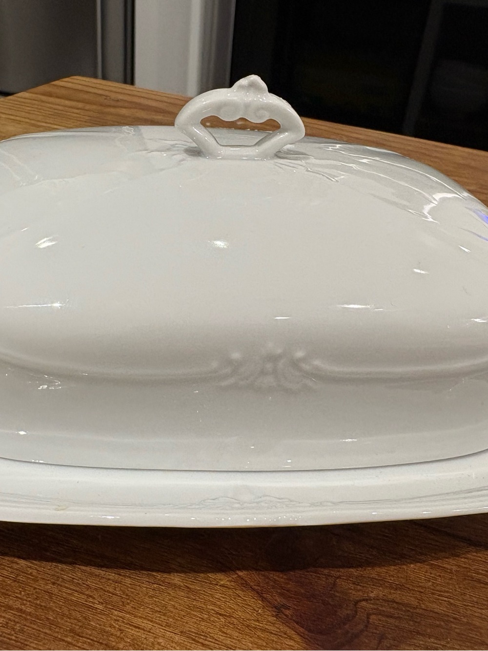 Baronesse White by Tirschenreuth Covered Butter Dish Rare
